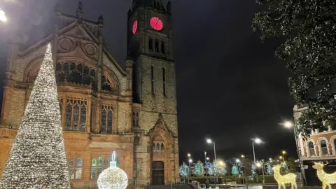 BBC derry's guildhall square at christmas