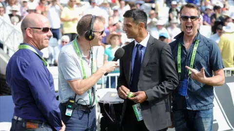 Getty Images Test Match Special commentators Simon Hughes, Simon Mann, Rahul Dravid and Graeme Swann ahead of day four of 1st Investec Test match between England and India at Trent Bridge on July 12, 2014 in Nottingham, England