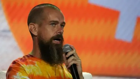 Getty Images Jack Dorsey creator, co-founder, and Chairman of Twitter and co-founder & CEO of Square, speaks during the crypto-currency conference Bitcoin 2021 Convention at the Mana Convention Center in Miami, Florida, on June 4, 2021