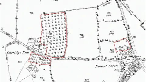 Luton Orchards/Ordnance Survey Orchards map