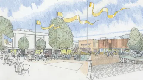 Gloucester City Council Artist's impression of Kings Square redevelopment