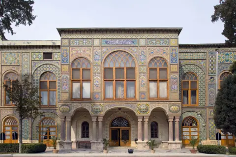 Getty Images Tiled entrance to the Golestan Palace in Tehran