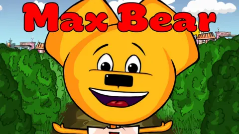 Bryan Panks The re-versioned Max Bear smiling with the words 'Max Bear' on top of his head