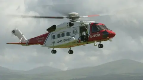 BBC HM Coastguard helicopter