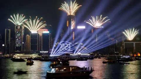 Reuters Fireworks explode over Victoria Harbour to celebrate the New Year in Hong Kong