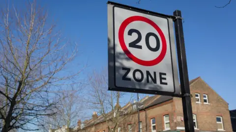 Getty Images 20mph zone sign