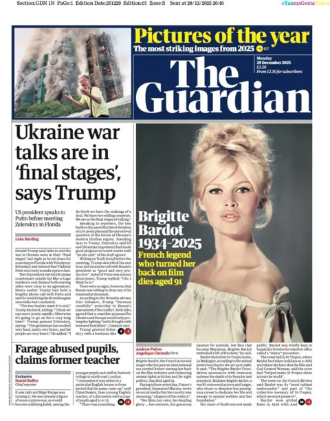  "Ukraine war talks are in 'final stages', says Trump."