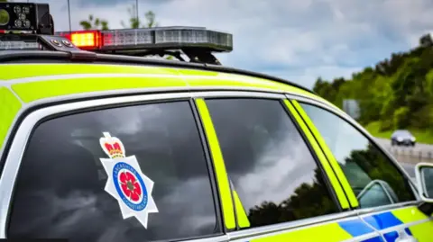 Stock shot of a Lancashire Constabulary police car.