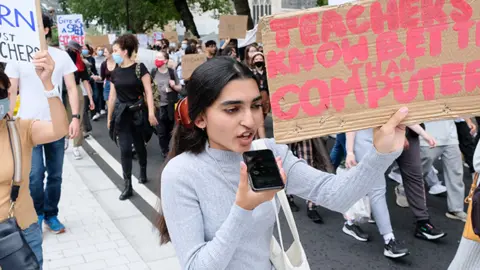 Getty Images A Level protests