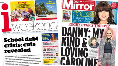 Front pages of the i and the Daily Mirror