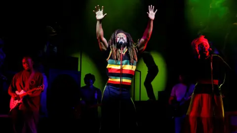 Reuters Arinze Kene performs as Bob Marley in Get Up, Stand Up! The Bob Marley Musical at the Lyric Theatre in London