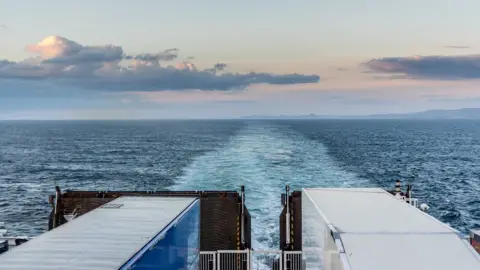 Getty Images Lorries on a ferry across the Irish Sea