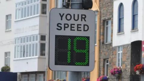 BBC Speed limit sign Guernsey