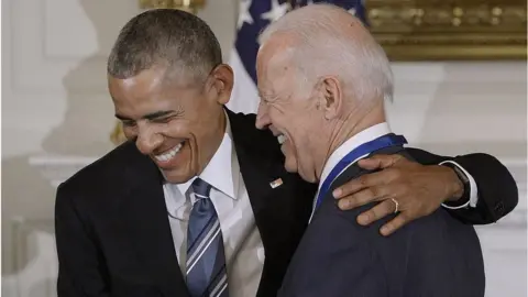 Getty Images President Barack Obama (R) presents the Medal of Freedom to Vice-President Joe Biden during an event in the State Dinning room of the White House, January 12, 2017