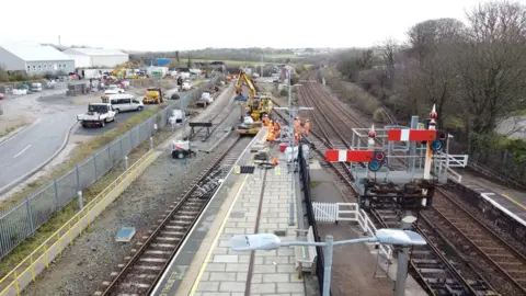 Network Rail Work being done on the platform