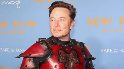 Getty Images Elon Musk attends Heidi Klum's 2022 Halloween Party.