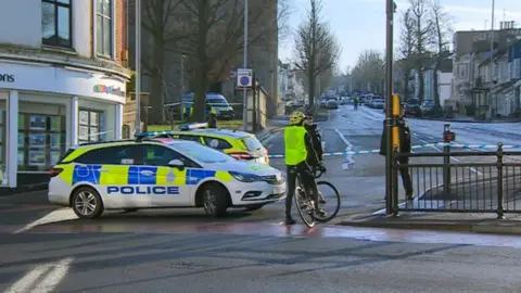 BBC Sussex Police at the scene