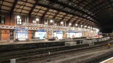 Network Rail Lights at Bristol Temple Meads Station