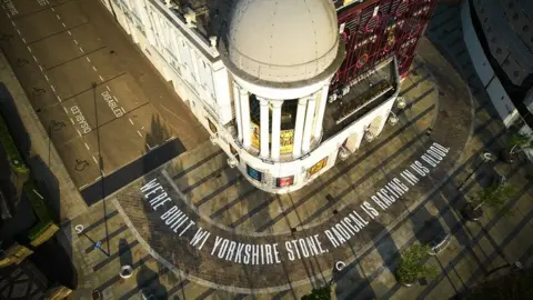 David Lindsay Poetry written on the pavement outside The Alhambra Theatre in Bradford