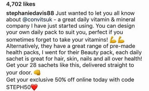 Stephanie Davis/ Instagram  Stephanie Davis, Instagram post