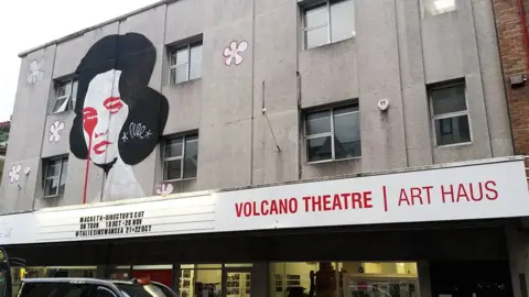 Volcano Theatre Welsh artist Charles Uzzell-Edwards, aka Pure Evil, created this mural of Elizabeth Taylor