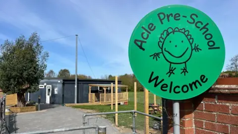 Andrew Turner/BBC Acle Pre-School sign and building