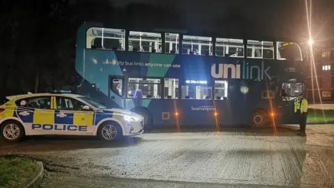 Hampshire Constabulary Police car and bus in Southampton