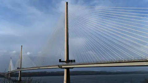 Getty Images The Queensferry Crossing road bridge has more than 70km of cables