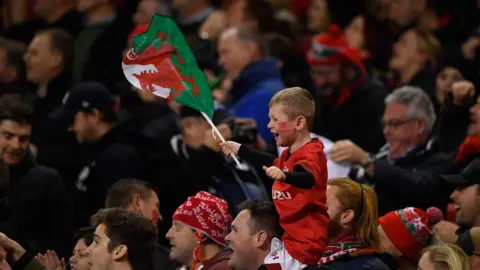 Getty Images A young Welsh rugby fan