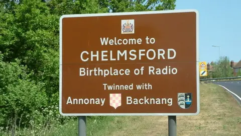 Geograph/Robin Lucas Welcome to Chelmsford sign