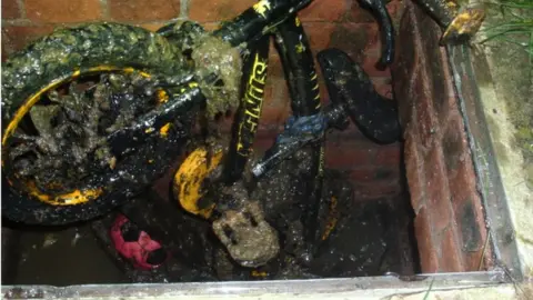 Welsh Water Not really where you should store your bike!