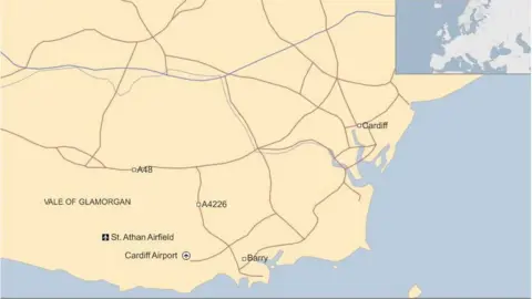 St Athan map