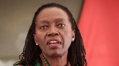 Martha Karua speaks at a press conference in Nairobi on 28 March 2023
