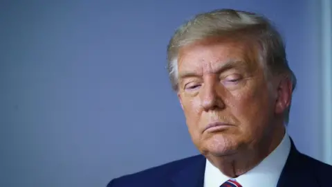 Getty Images Donald Trump looks down during an event at the White House on 20 November 2020