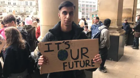 Arjun took part in the demonstration in Birmingham