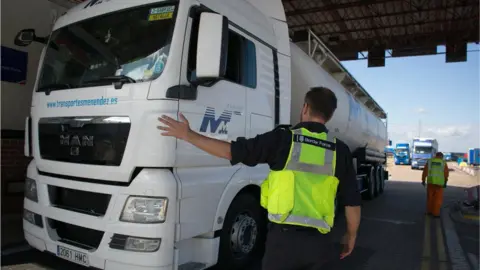 Getty Images Border Force checks in Portsmouth