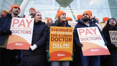 PA Media Striking junior doctors