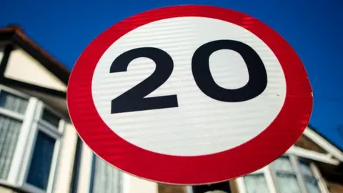 A 20mph speed limit sign