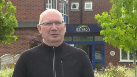 Parent Nigel Rowlands at Barnton Primary School, Northwich