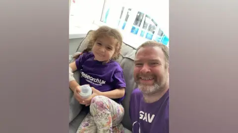 Kidney Research UK Poppy with her father, Gavin Lancaster