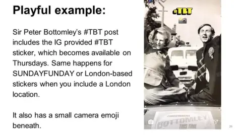 CONSERVATIVES Slide: "playful example", Sir Peter Bottomley and Margaret Thatcher campaigning