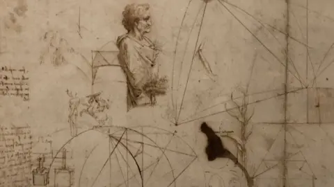 BBC A drawing by Leonardo da Vinci, pen and brown ink on paper, created circa 1490 and on loan from The Royal Collection
