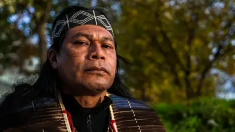 BBC Rivelino Vera Gabriel is a chief of the Mbya Guarani indigenous people