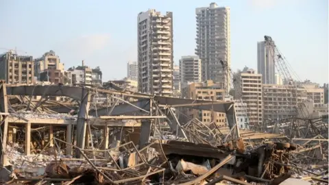 EPA Aftermath of blast in Beirut, 4 August 2020