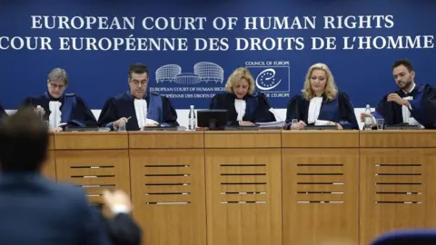 Getty Images Judges at European Court of Human Rights during 2017 ruling