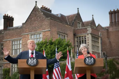 PA President Trump and Prime Minister Theresa May hold a joint press conference at Chequers