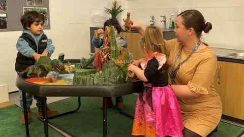 Pupils at Meadows Nursery, in Shirecliffe, Sheffield