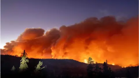 Getty Images The Caldor fire skyline