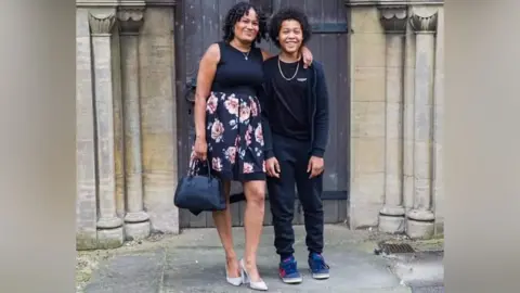 Bedfordshire Police Kyron Hibbert with his mother