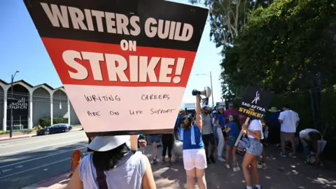 Getty Images Hollywood writers recently picketing